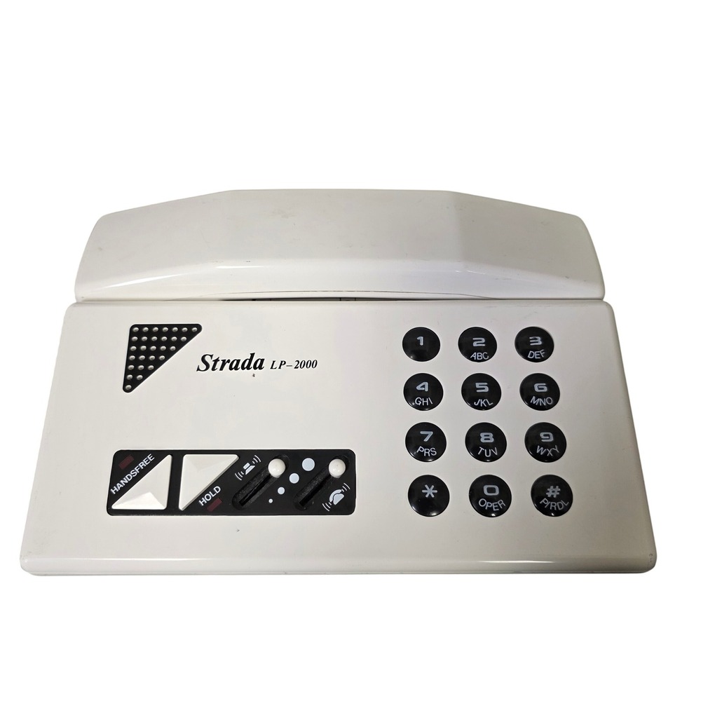 Strada LP-2000 Vintage Landline Telephone Push Button White GOOD Untested Retro